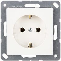 Розетка с заземлением без рамки Jung EcoProfi 1-м. белый картинка